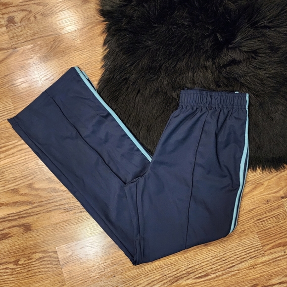 SJB Active Navy Track Pants With Baby Blue Double Stripes Women's Size L - Picture 4 of 10